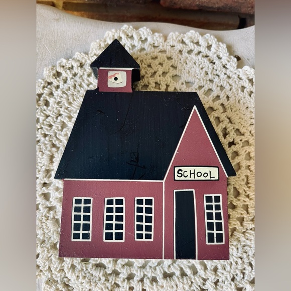 *Village House Block Primitive School Shelf Sitter - Picture 3 of 12